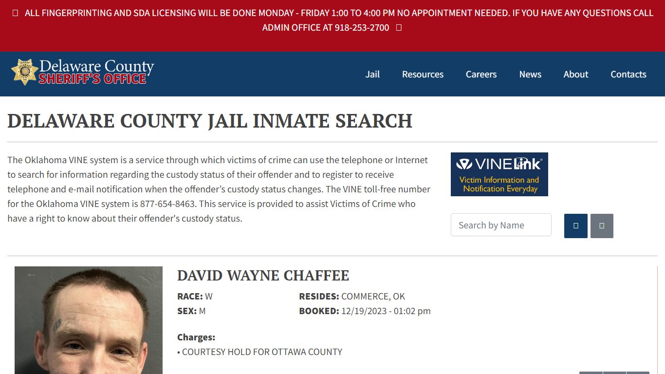 Inmate Search - Delaware County Sheriff's Office